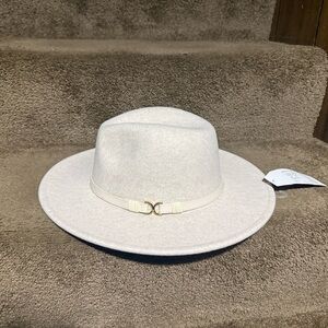 Time and Tru Cream Wide-Brim Fedora
